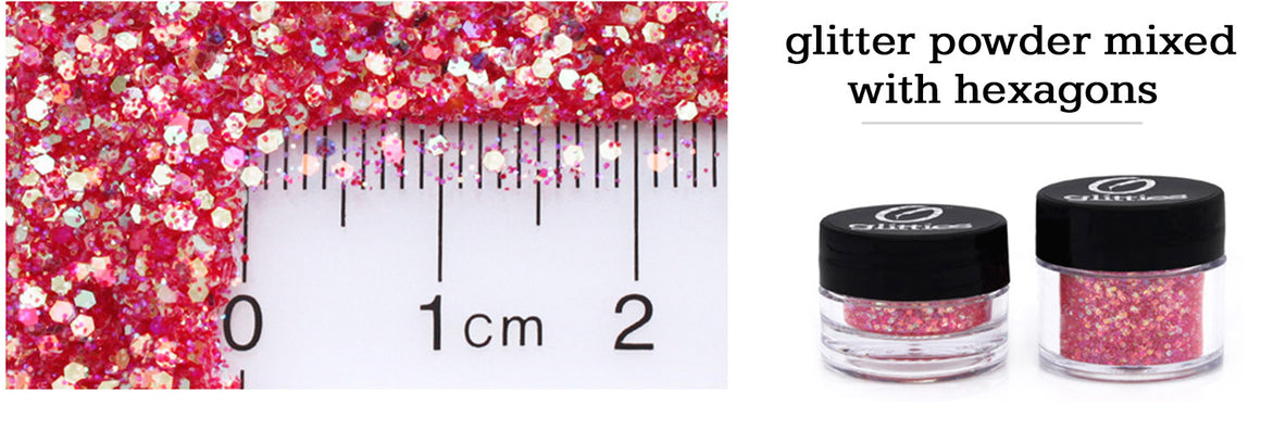 Glitter Powder Mixed With .040" Hexagons