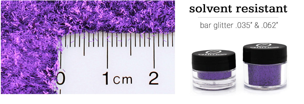 Solvent Resistant Bar Glitter