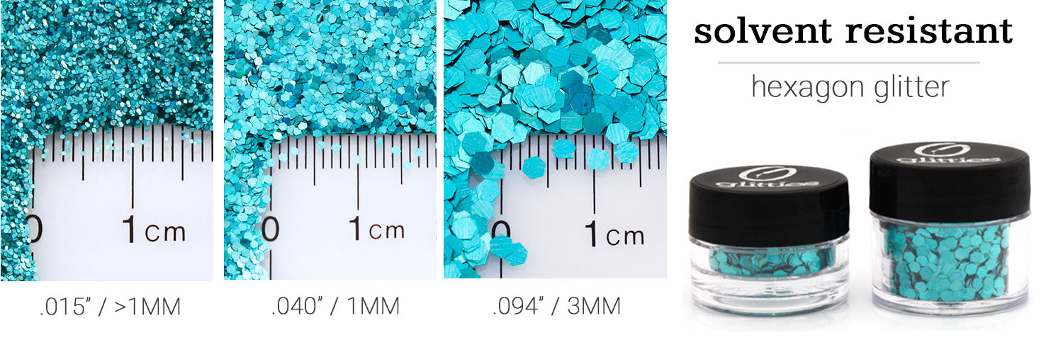 Solvent Resistant Hexagon Glitter