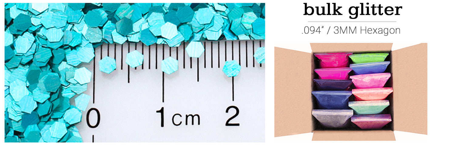 3MM Hexagon Glitter, Bulk and Wholesale Glitter