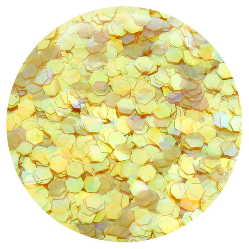 Iridescent Golden Yellow Hexagon .062"