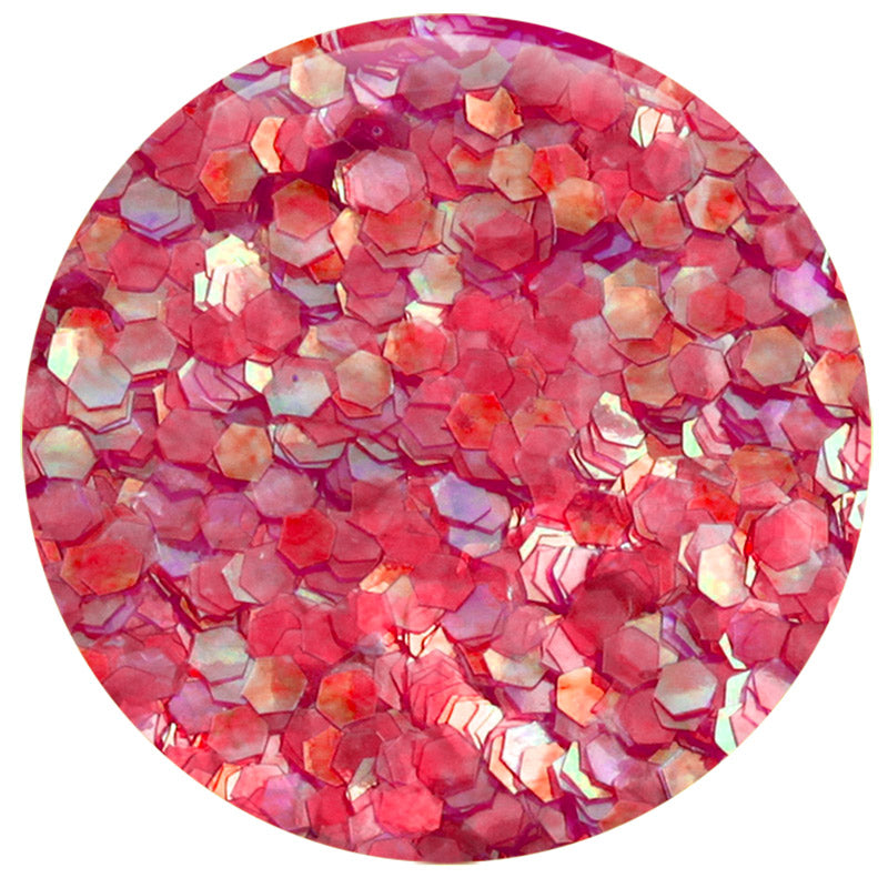 Iridescent Red Pink Hexagon .062"